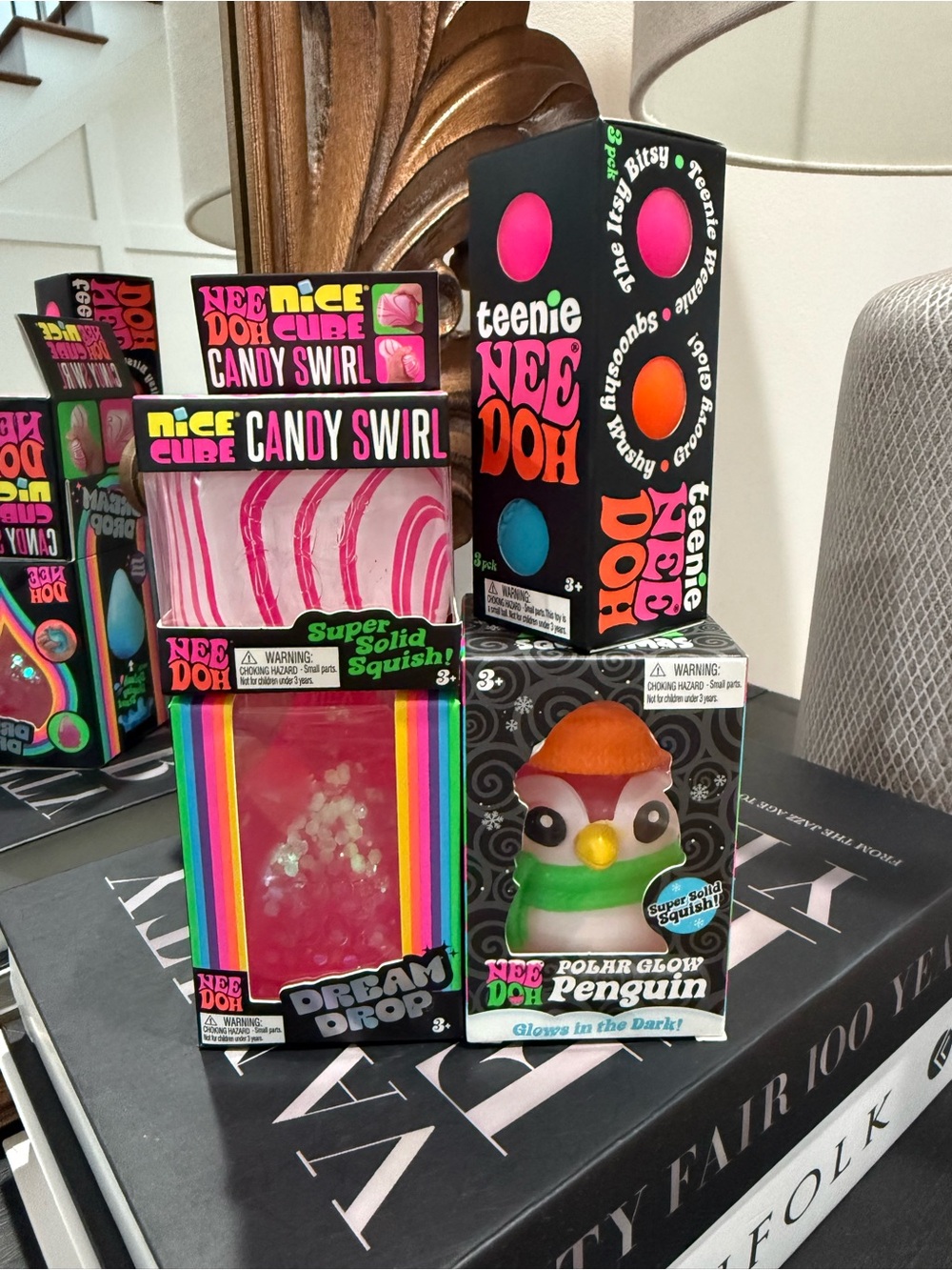Candy Swirl & Teenie Holiday Penguin Squish Pack - Pink, Orange, Green